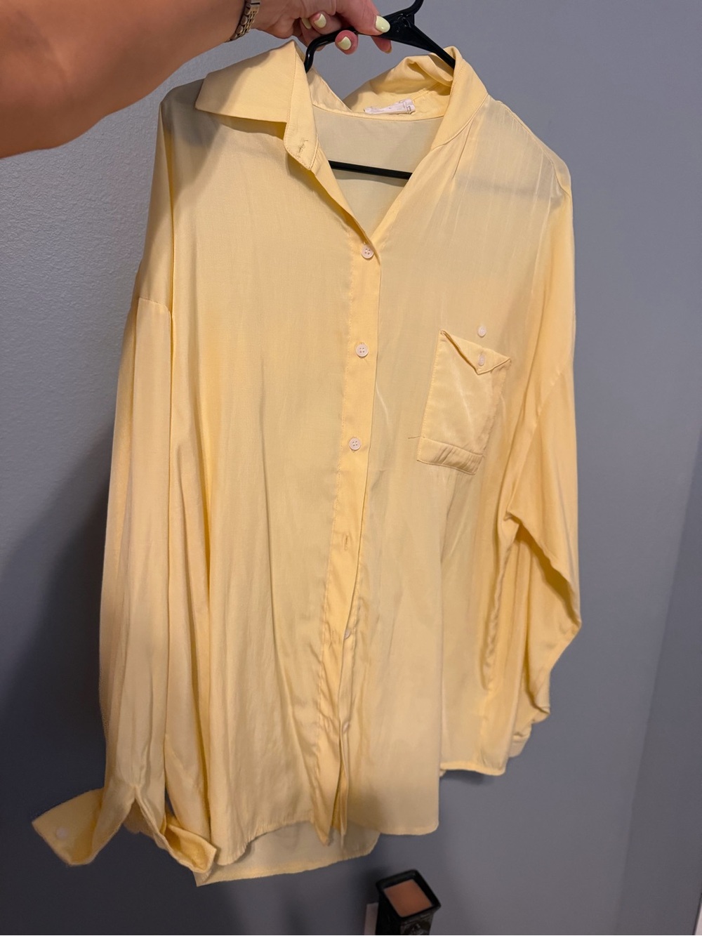 Relaxed Fit Pale Yellow Button-Down Shirt